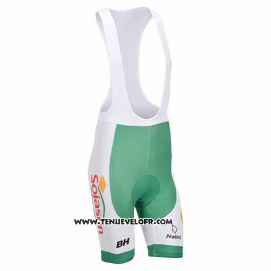 2013 Maillot Ciclismo Sojasun Blanc et Vert Manches Courtes et Cuissard