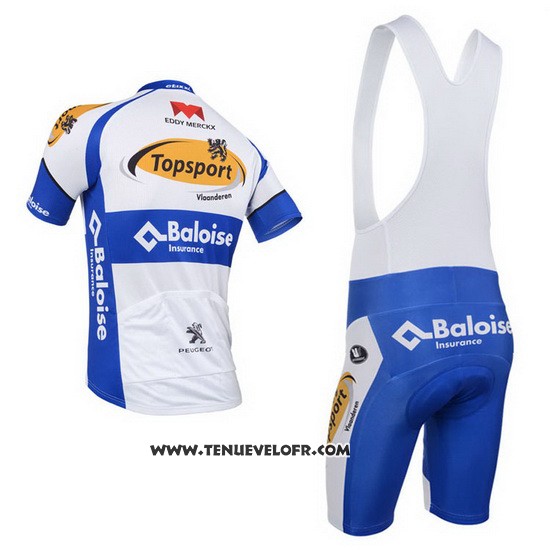 2013 Maillot Ciclismo Topsport Blanc et Azur Manches Courtes et Cuissard