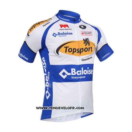 2013 Maillot Ciclismo Topsport Blanc et Azur Manches Courtes et Cuissard