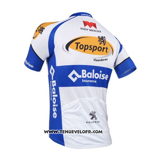 2013 Maillot Ciclismo Topsport Blanc et Azur Manches Courtes et Cuissard