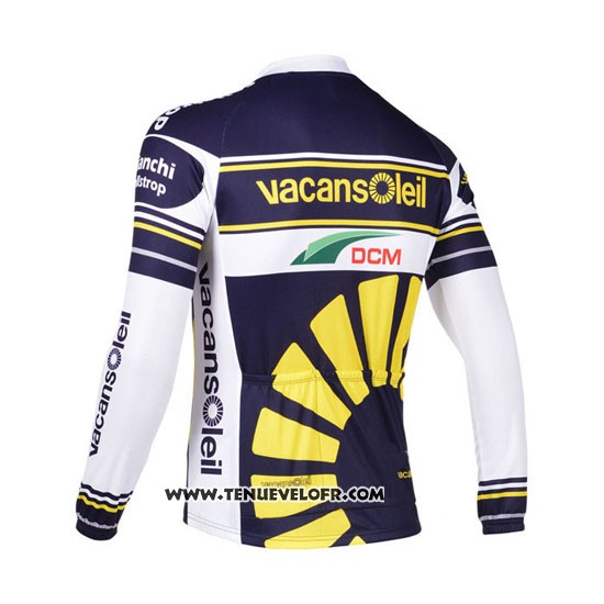 2013 Maillot Ciclismo Vacansoleil Jaune et Bleu Manches Longues et Cuissard