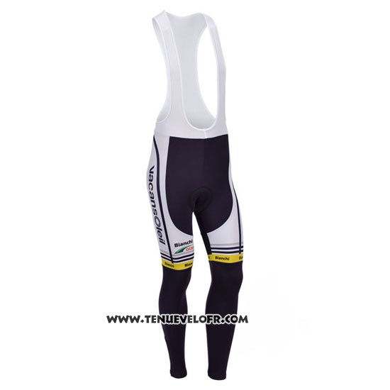 2013 Maillot Ciclismo Vacansoleil Jaune et Bleu Manches Longues et Cuissard
