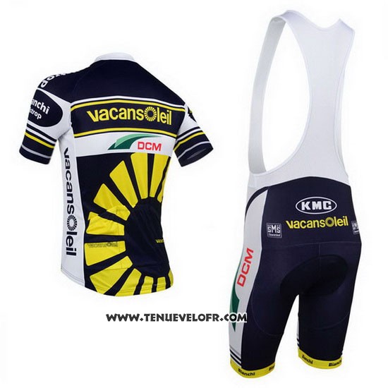 2013 Maillot Ciclismo Vacansoleil Jaune et Noir Manches Courtes et Cuissard
