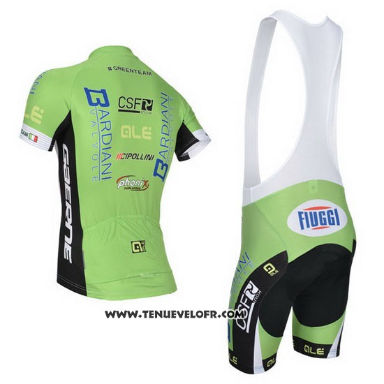 2014 Maillot Ciclismo Bardiani Blanc et Vert Manches Courtes et Cuissard