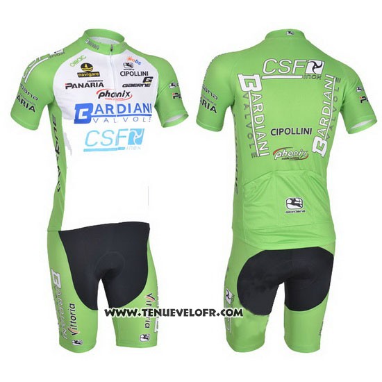 2014 Maillot Ciclismo Bardiani Blanc et Vert Manches Courtes et Cuissard