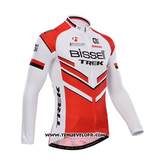2014 Maillot Ciclismo Bissell Blanc et Rouge Manches Longues et Cuissard