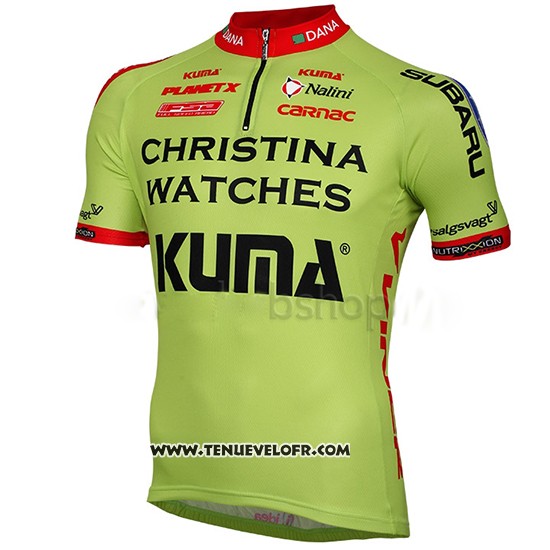 2014 Maillot Ciclismo Christina Watches Onfone Vert Manches Courtes et Cuissard
