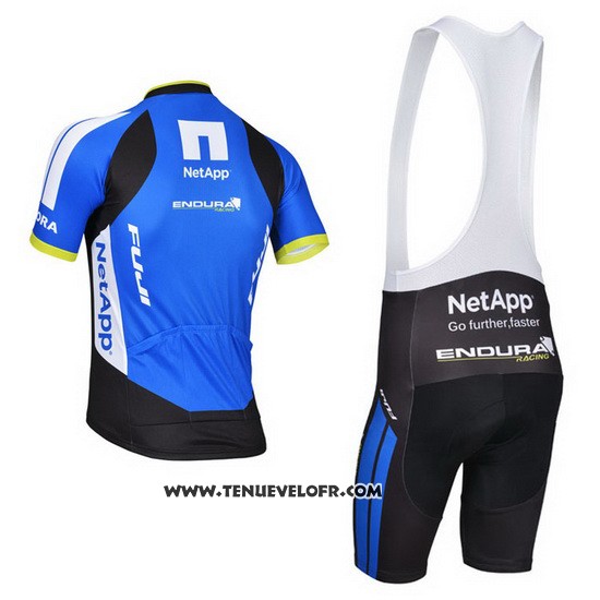 2014 Maillot Ciclismo Netapp Noir et Bleu Manches Courtes et Cuissard