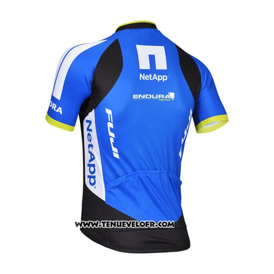 2014 Maillot Ciclismo Netapp Noir et Bleu Manches Courtes et Cuissard