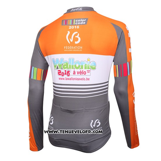 2015 Maillot Ciclismo Color Code Ml Orange Manches Longues et Cuissard