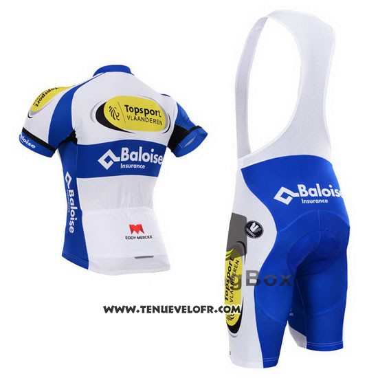 2015 Maillot Ciclismo Topsport Blanc et Azur Manches Courtes et Cuissard