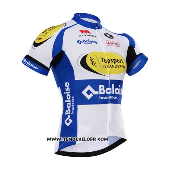 2015 Maillot Ciclismo Topsport Blanc et Azur Manches Courtes et Cuissard