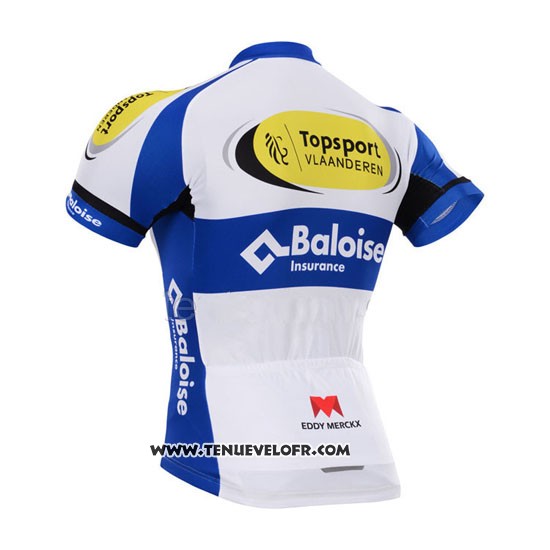 2015 Maillot Ciclismo Topsport Blanc et Azur Manches Courtes et Cuissard