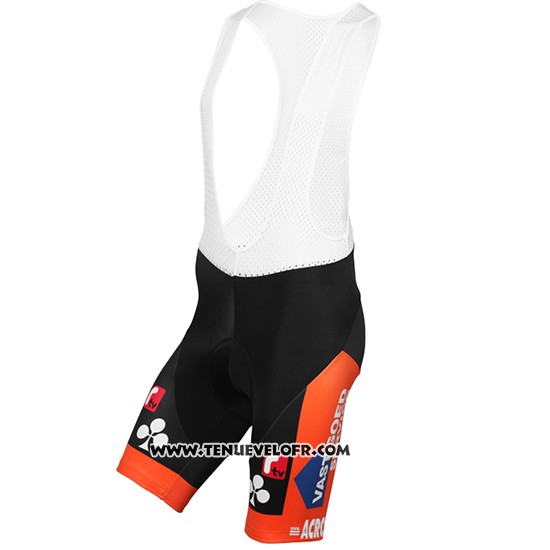 2015 Maillot Ciclismo Vastgoedservice Golden Palace Noir et Orange Manches Courtes et Cuissard