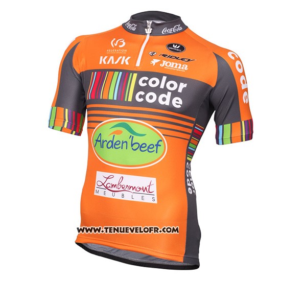 2016 Maillot Ciclismo Color Code Orange Manches Courtes et Cuissard