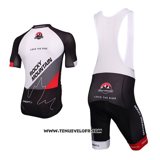 2016 Maillot Ciclismo Craft Rocky Mountain Blanc et Noir Manches Courtes et Cuissard