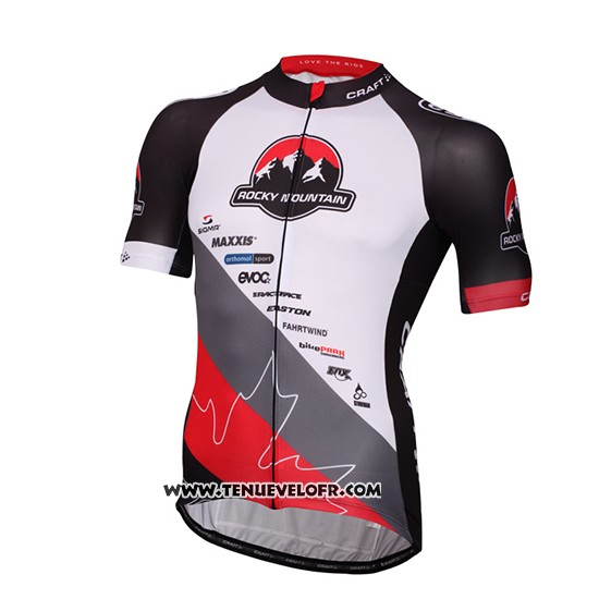 2016 Maillot Ciclismo Craft Rocky Mountain Blanc et Noir Manches Courtes et Cuissard