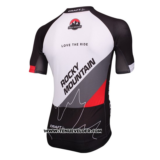 2016 Maillot Ciclismo Craft Rocky Mountain Blanc et Noir Manches Courtes et Cuissard