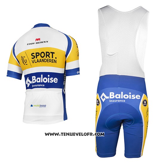 2016 Maillot Ciclismo Sport Vlaanderen Baloise Blanc et Jaune Manches Courtes et Cuissard
