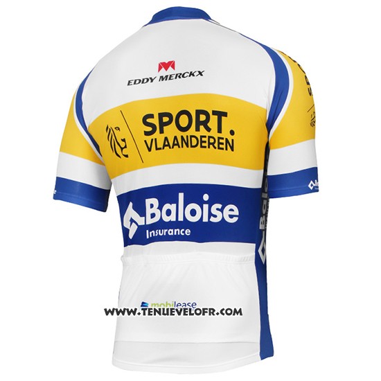 2016 Maillot Ciclismo Sport Vlaanderen Baloise Blanc et Jaune Manches Courtes et Cuissard