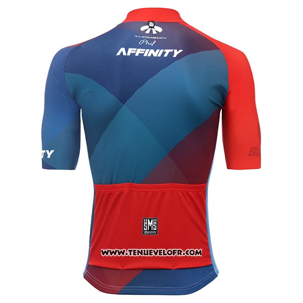 2017 Maillot Ciclismo Affinity Blanc et Bleu Manches Courtes et Cuissard