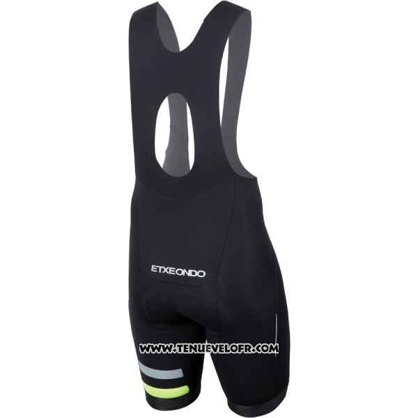 2017 Maillot Ciclismo Etxeondo Entzun Noir et Jaune Manches Courtes et Cuissard