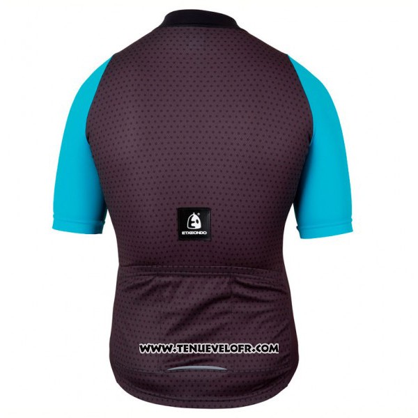 2017 Maillot Ciclismo Etxeondo Neo Noir et Bleu Manches Courtes et Cuissard