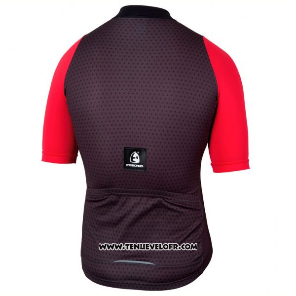 2017 Maillot Ciclismo Etxeondo Neo Noir et Rouge Manches Courtes et Cuissard