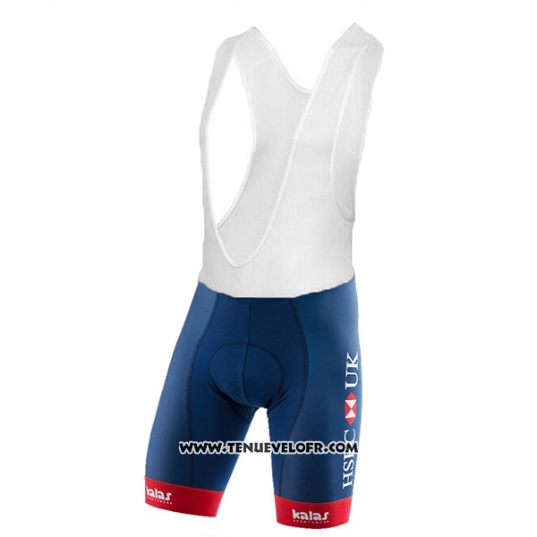 2017 Maillot Ciclismo Great Britain Bleu et Blanc Manches Courtes et Cuissard