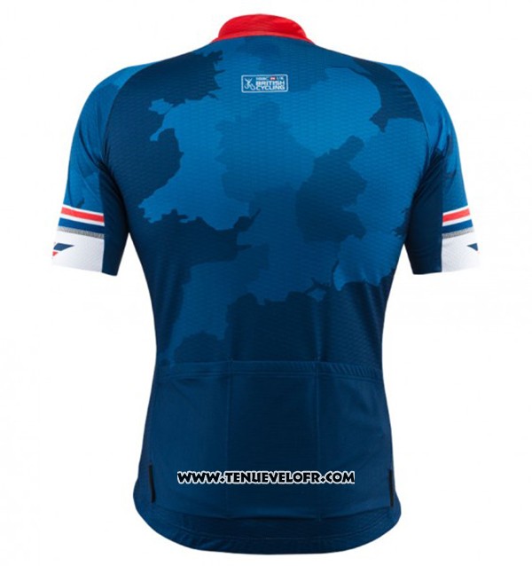 2017 Maillot Ciclismo Kalas HSBC GB Bleu Manches Courtes et Cuissard