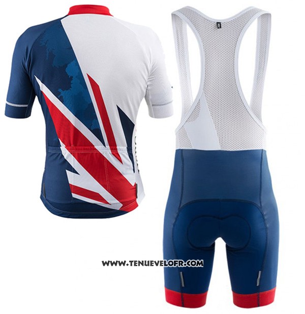 2017 Maillot Ciclismo Kalas HSBC GB Bleu et Blanc Manches Courtes et Cuissard
