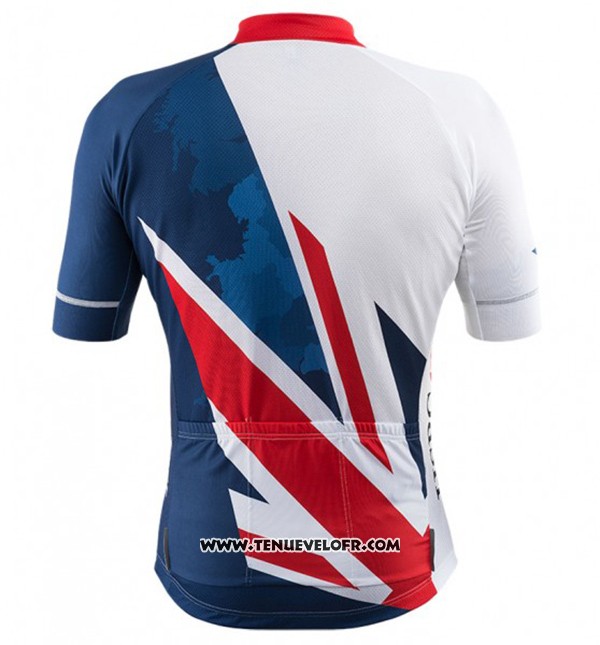 2017 Maillot Ciclismo Kalas HSBC GB Bleu et Blanc Manches Courtes et Cuissard