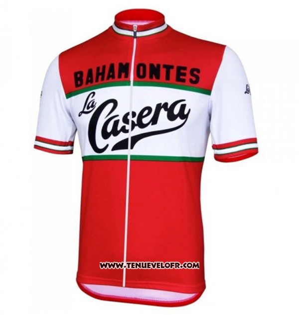 2017 Maillot Ciclismo La Casera Vintage Rouge Manches Courtes et Cuissard