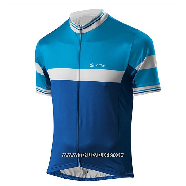 2017 Maillot Ciclismo Loffler Bleu et Bleu Clair Manches Courtes et Cuissard