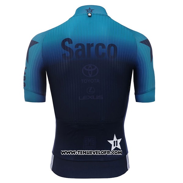 2017 Maillot Ciclismo Lundici Noir et Bleu Manches Courtes et Cuissard