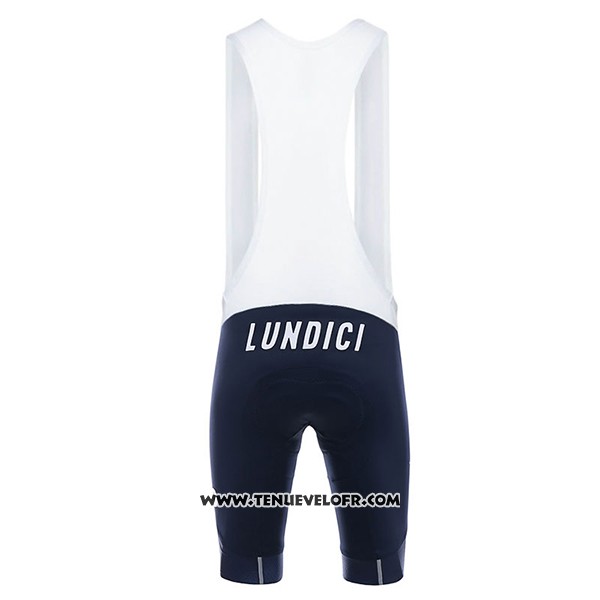 2017 Maillot Ciclismo Lundici Noir et Bleu Manches Courtes et Cuissard