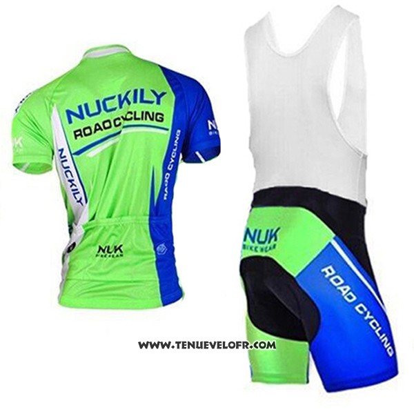 2017 Maillot Ciclismo Nuckily Blanc et Vert Manches Courtes et Cuissard