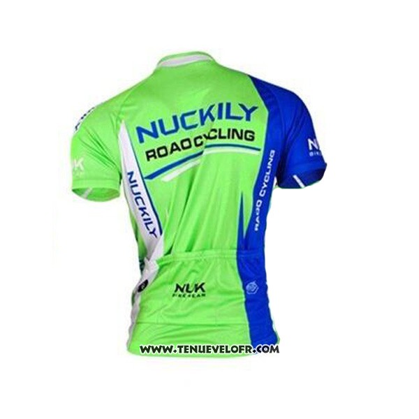 2017 Maillot Ciclismo Nuckily Blanc et Vert Manches Courtes et Cuissard
