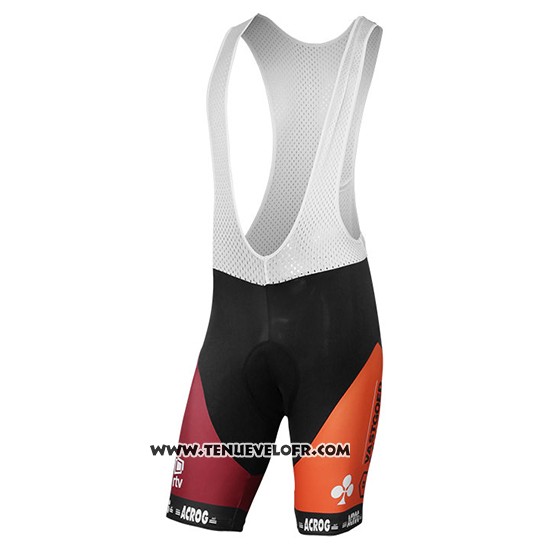 2017 Maillot Ciclismo Pauwels Sauzen Vastgoedservice Noir et Orange Manches Courtes et Cuissard