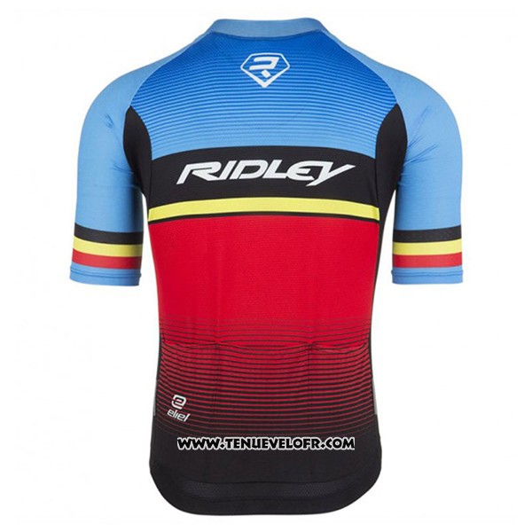 2017 Maillot Ciclismo Ridley Rincon Bleu et Noir Manches Courtes et Cuissard
