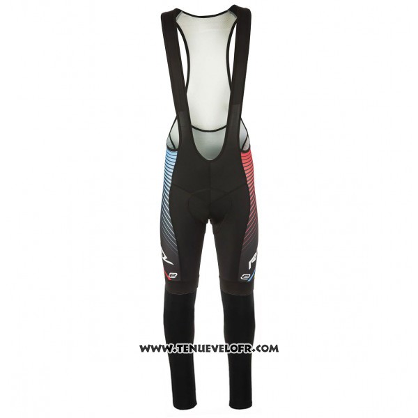 2017 Maillot Ciclismo Ridley Rincon Noir et Bleu Manches Longues et Cuissard
