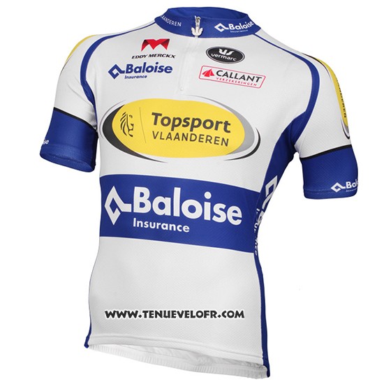 2017 Maillot Ciclismo Sport Vlaanderen Baloise Blanc et Jaune Manches Courtes et Cuissard