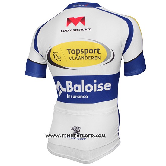 2017 Maillot Ciclismo Sport Vlaanderen Baloise Blanc et Jaune Manches Courtes et Cuissard