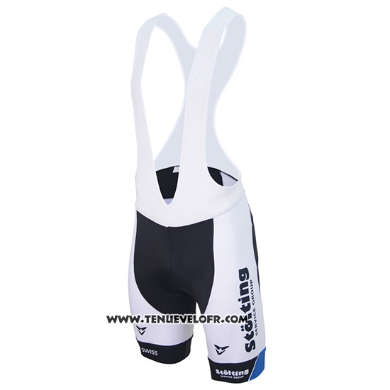 2017 Maillot Ciclismo Stolting Blanc et Bleu Manches Courtes et Cuissard