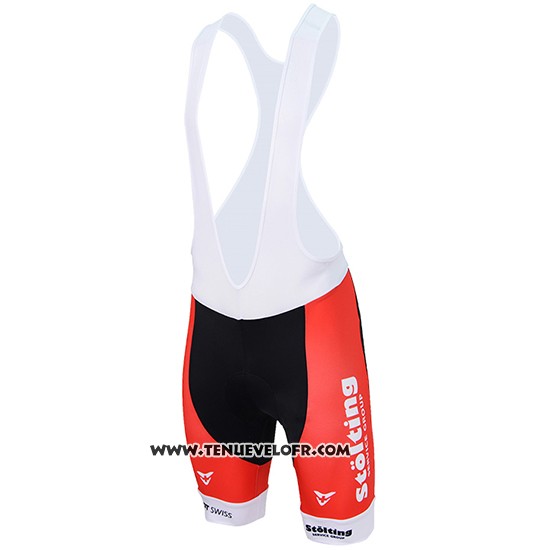 2017 Maillot Ciclismo Stolting Blanc et Rouge Manches Courtes et Cuissard