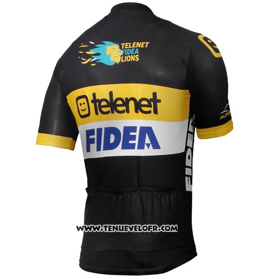2017 Maillot Ciclismo Telenet Fidea Lions Noir Manches Courtes et Cuissard