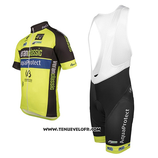 2017 Maillot Ciclismo WB Verlanclassics Aquality Project Vert et Noir Manches Courtes et Cuissard