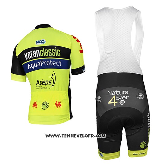 2017 Maillot Ciclismo WB Verlanclassics Aquality Project Vert et Noir Manches Courtes et Cuissard