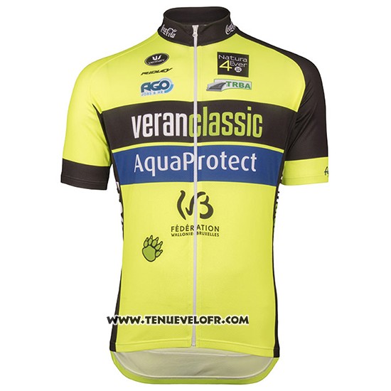 2017 Maillot Ciclismo WB Verlanclassics Aquality Project Vert et Noir Manches Courtes et Cuissard