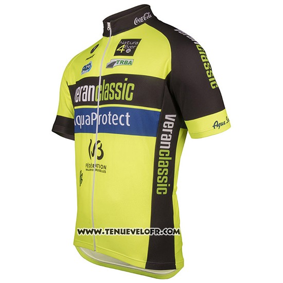 2017 Maillot Ciclismo WB Verlanclassics Aquality Project Vert et Noir Manches Courtes et Cuissard